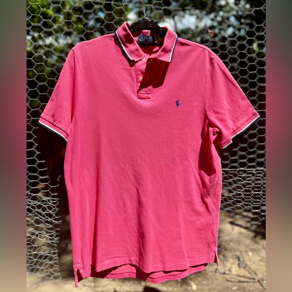 POLO RALPH LAUREN CLASSIC FIT MESH POLO SHIRT Size L Beautiful Shade of Pink